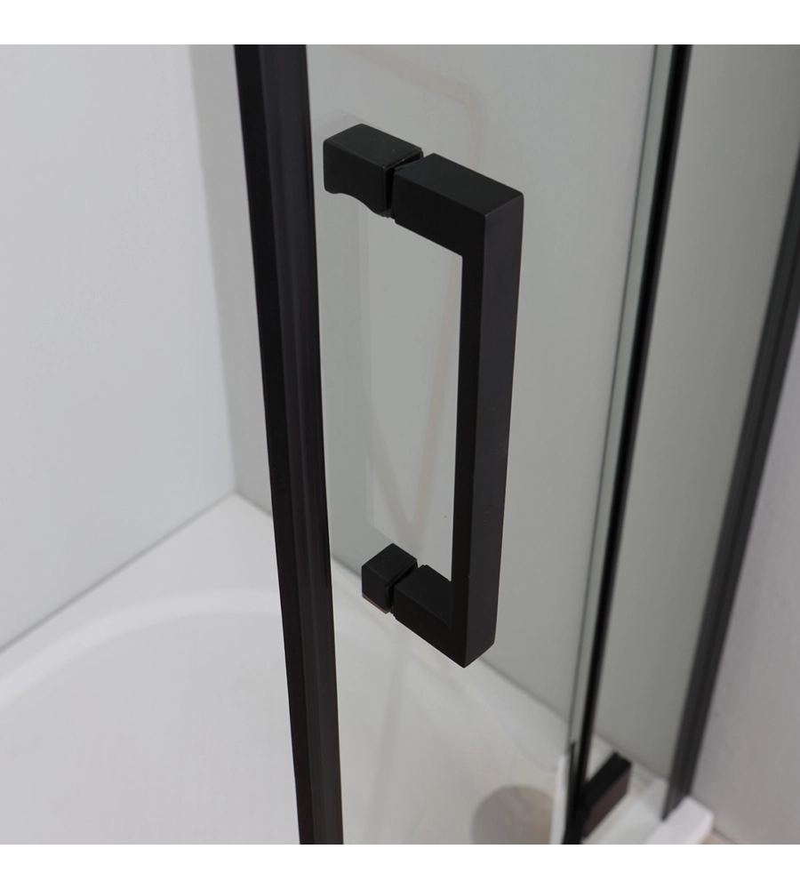 BOX DOCCIA "STELLA" SEMICIRCOLARE ALLUMINIO NERO, 80X80X190 CM